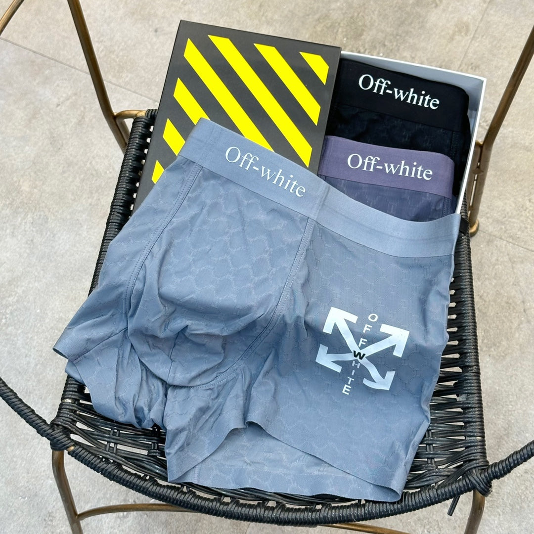 Off-White Pastel Colour Tonal Waistbands Men's Boxer Briefs - 3-Piece Box