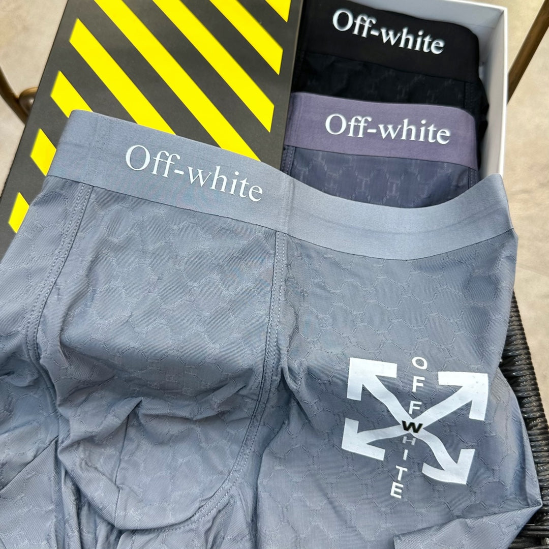 Off-White Pastel Colour Tonal Waistbands Men's Boxer Briefs - 3-Piece Box