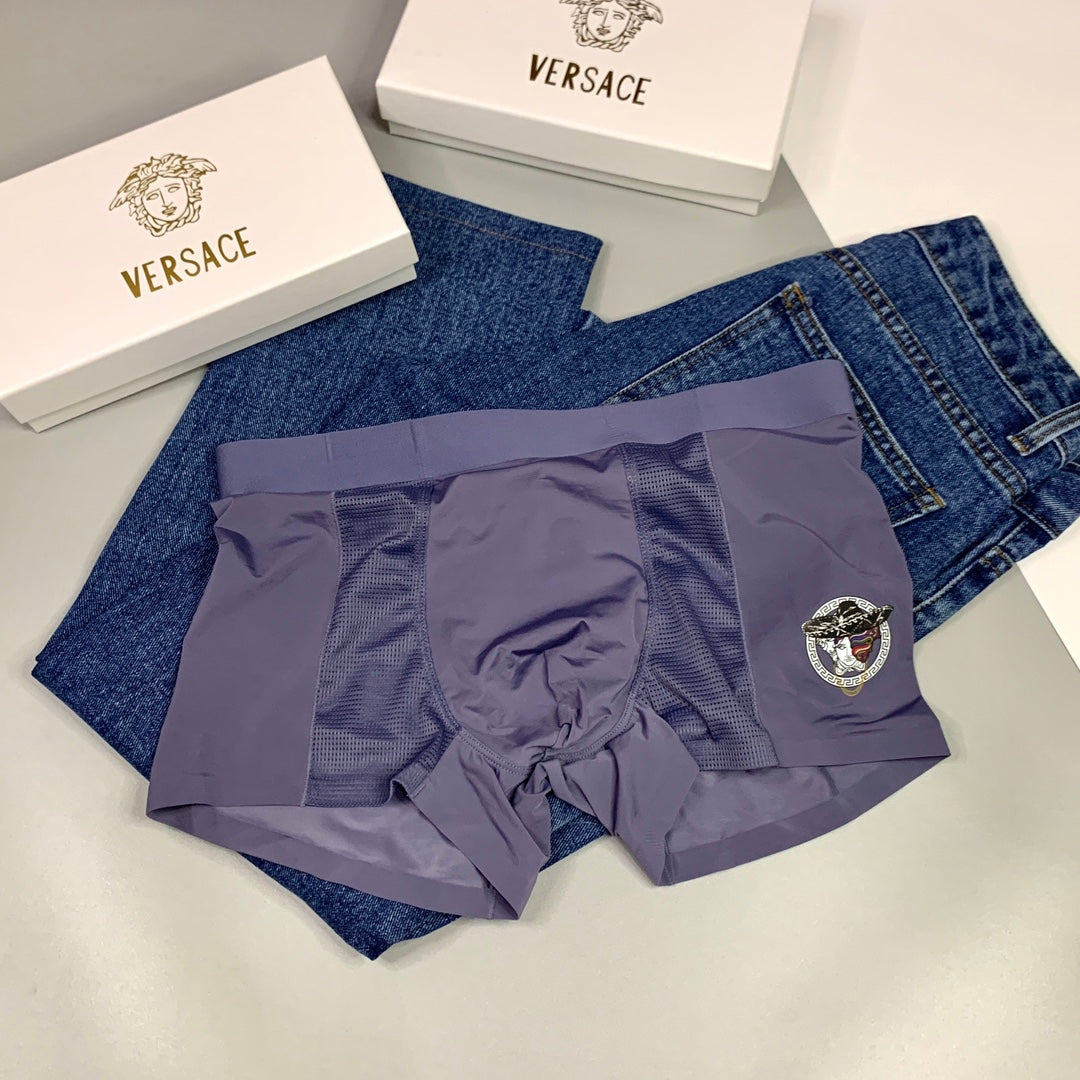 Versace Medallion Patch Details Men's Boxer Briefs - 3-Piece Box