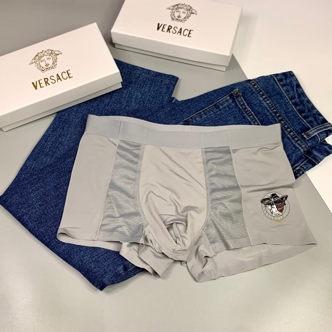 Versace Medallion Patch Details Men's Boxer Briefs - 3-Piece Box
