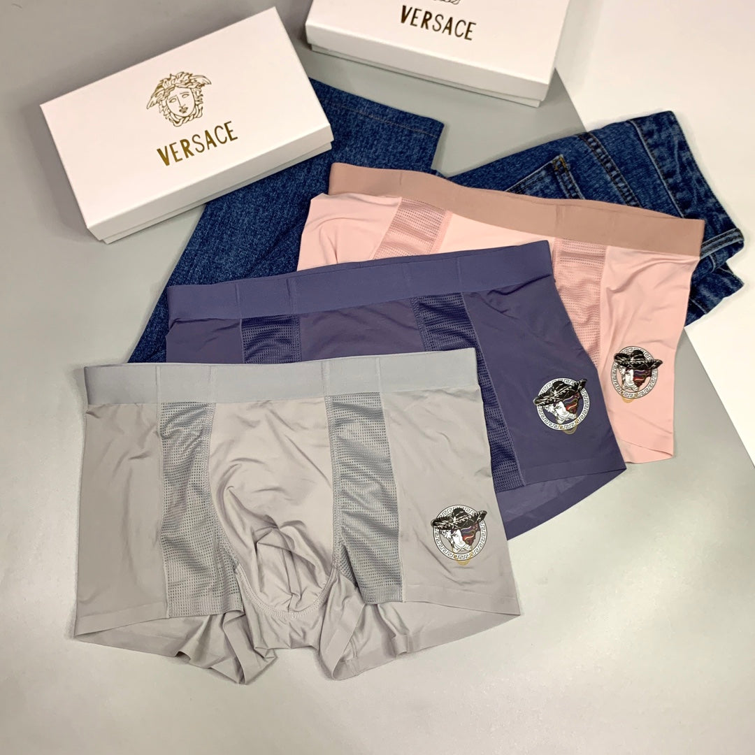 Versace Medallion Patch Details Men's Boxer Briefs - 3-Piece Box