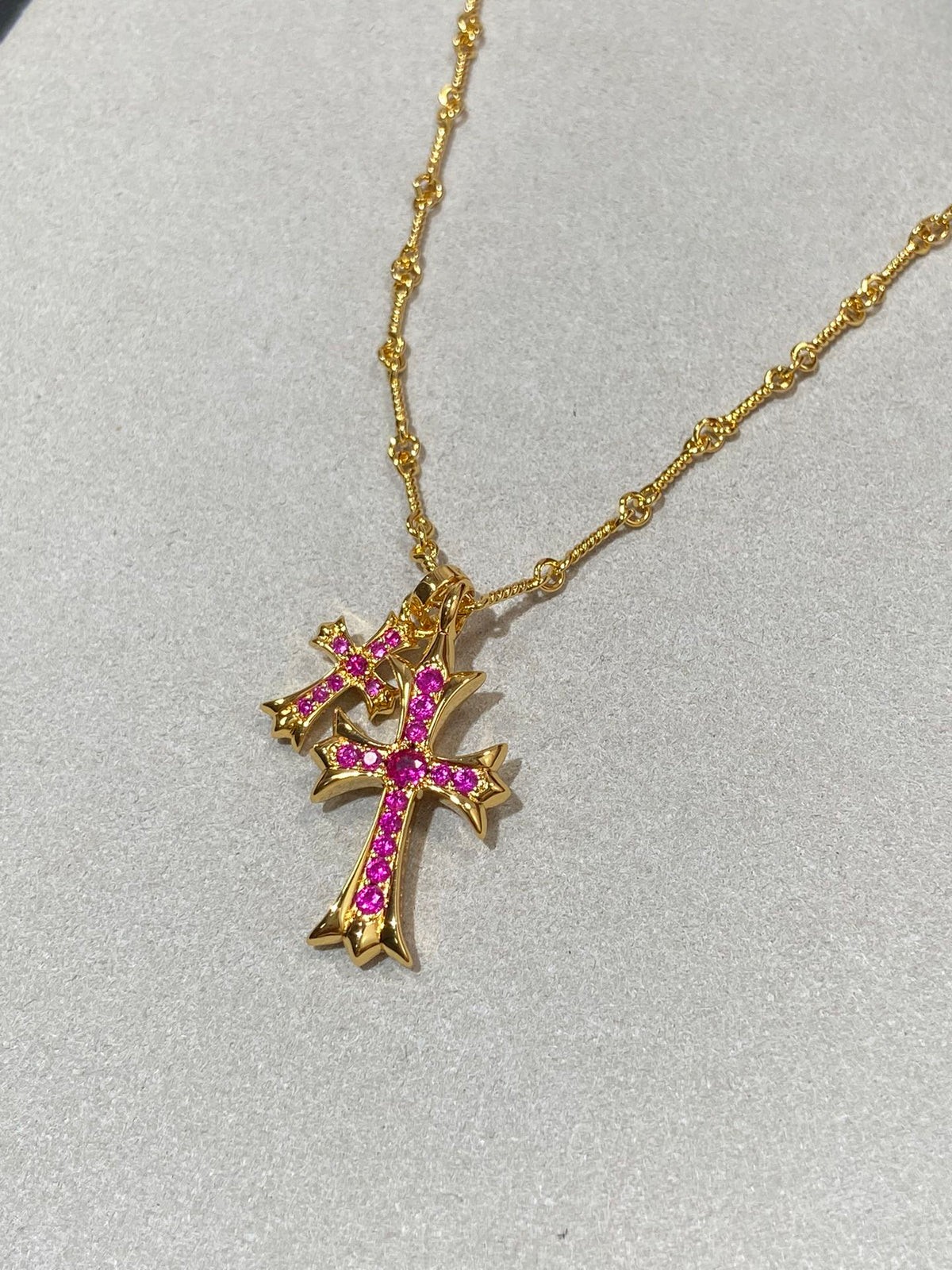 Martin Graham pendant necklace in polished metal-tone – front product view