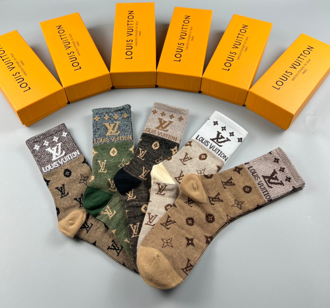 Louis Vuitton Cotton Short Socks - 5-Pair Pack