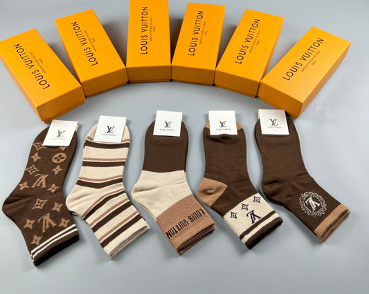 Louis Vuitton Cotton Crew Socks - 5-Pair Pack