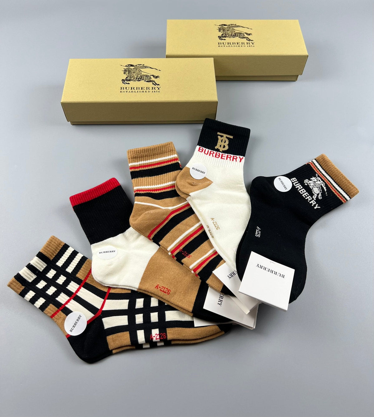 Burberry Crew Socks - 5-Pair Pack