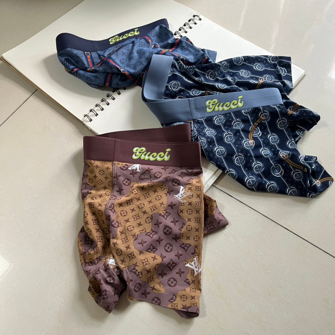 Gucci Polyester Blend Men's Boxer Briefs - 3-Piece Box
