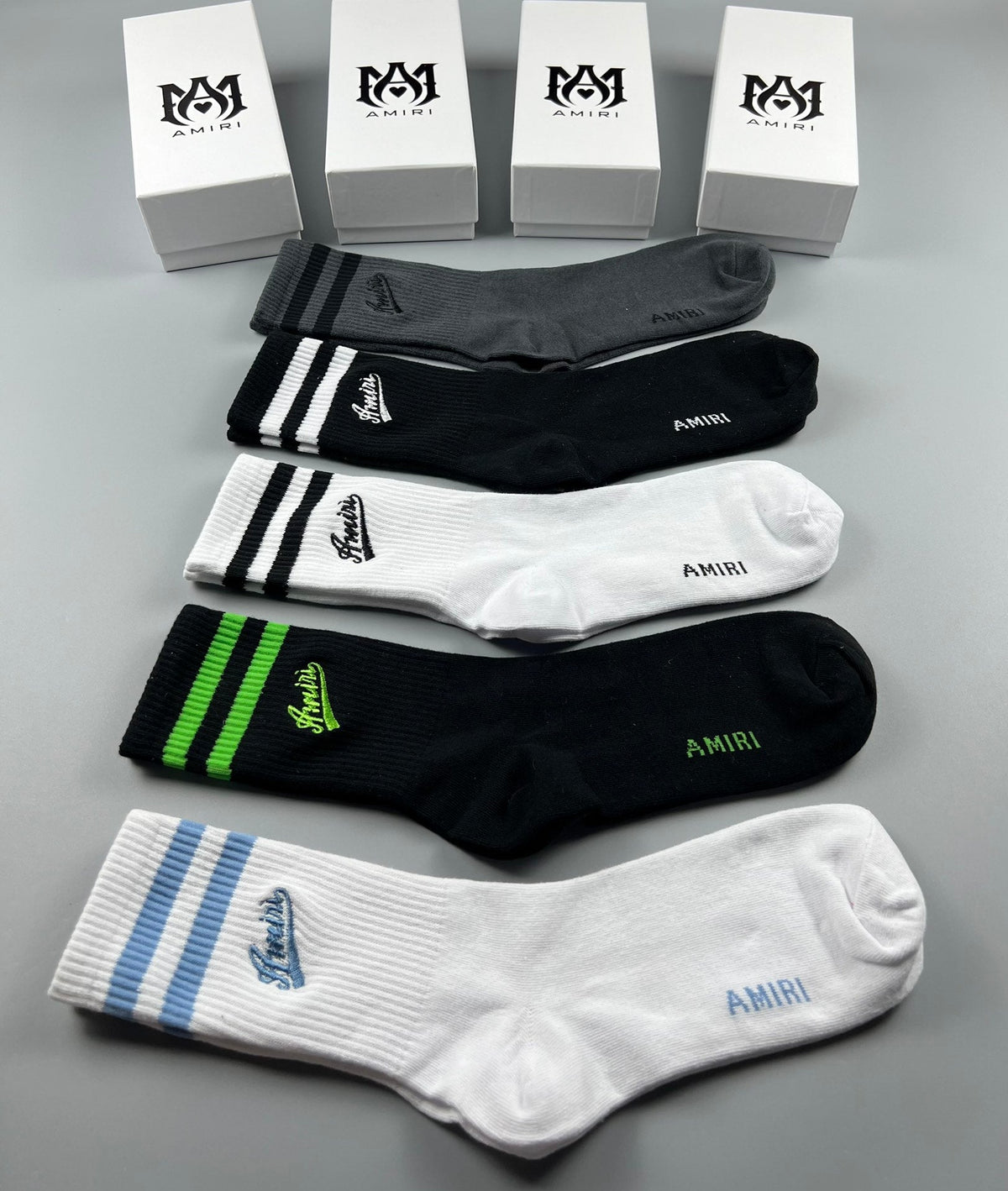 Amiri Cotton Crew Socks - 5-Pair Pack