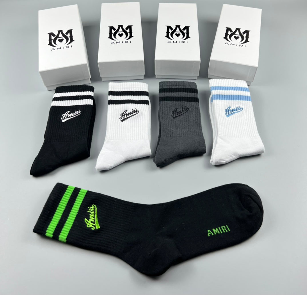 Amiri Cotton Crew Socks - 5-Pair Pack