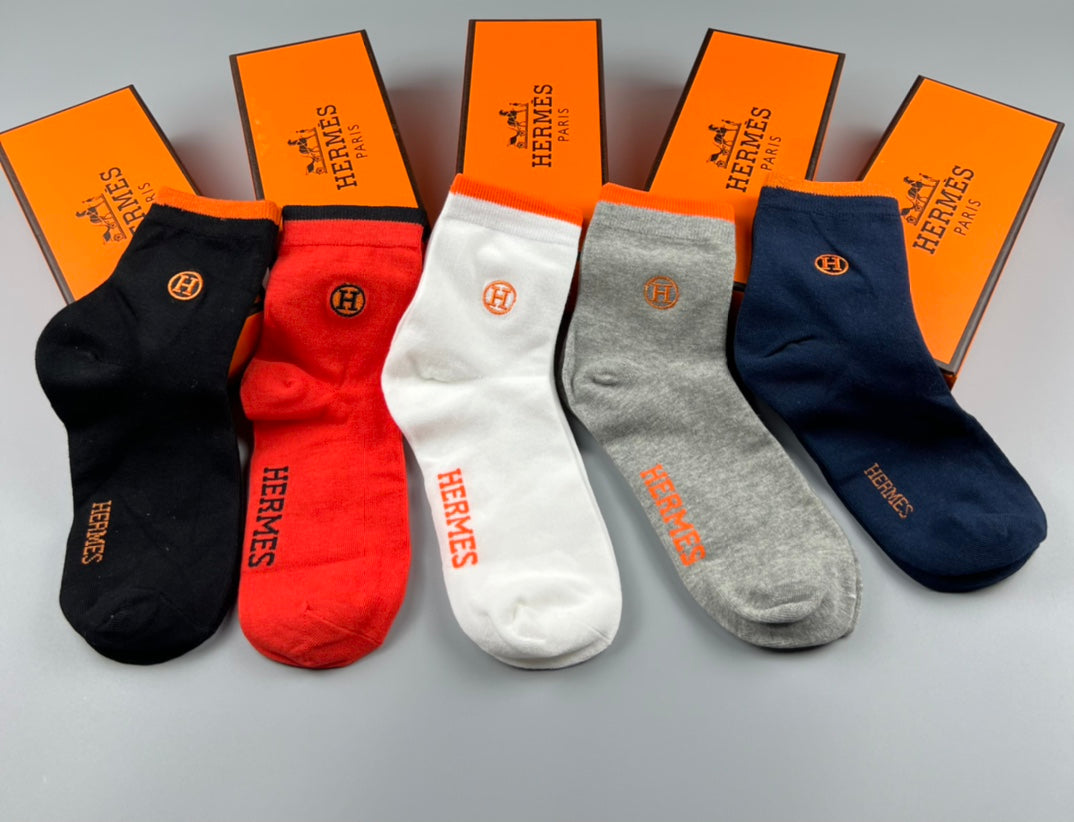 Hermes Cotton Socks - 5-Pair Pack