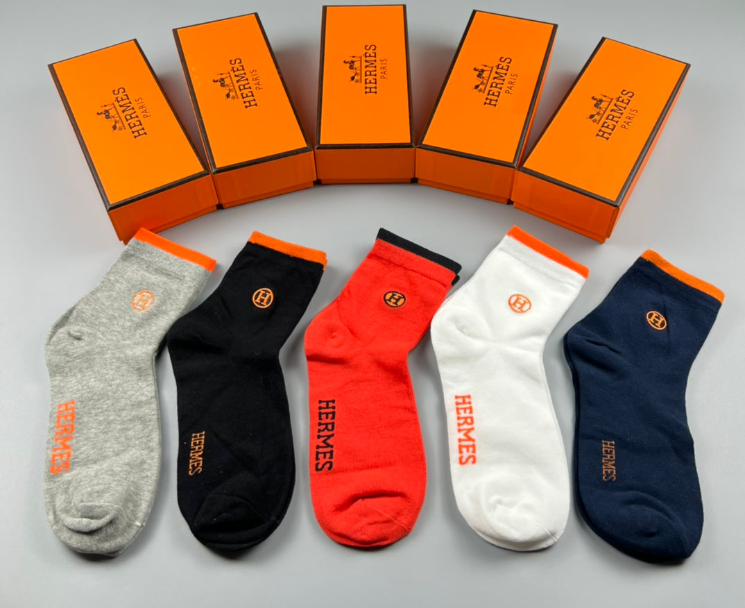 Hermes Cotton Socks - 5-Pair Pack