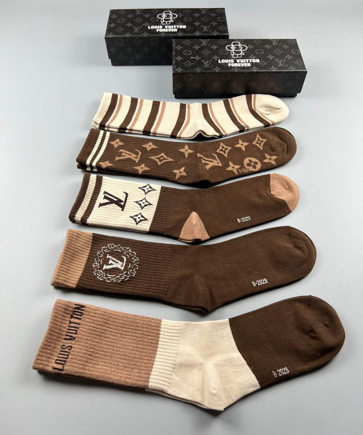 Louis Vuitton Cotton Crew Socks - 5-Pair Pack