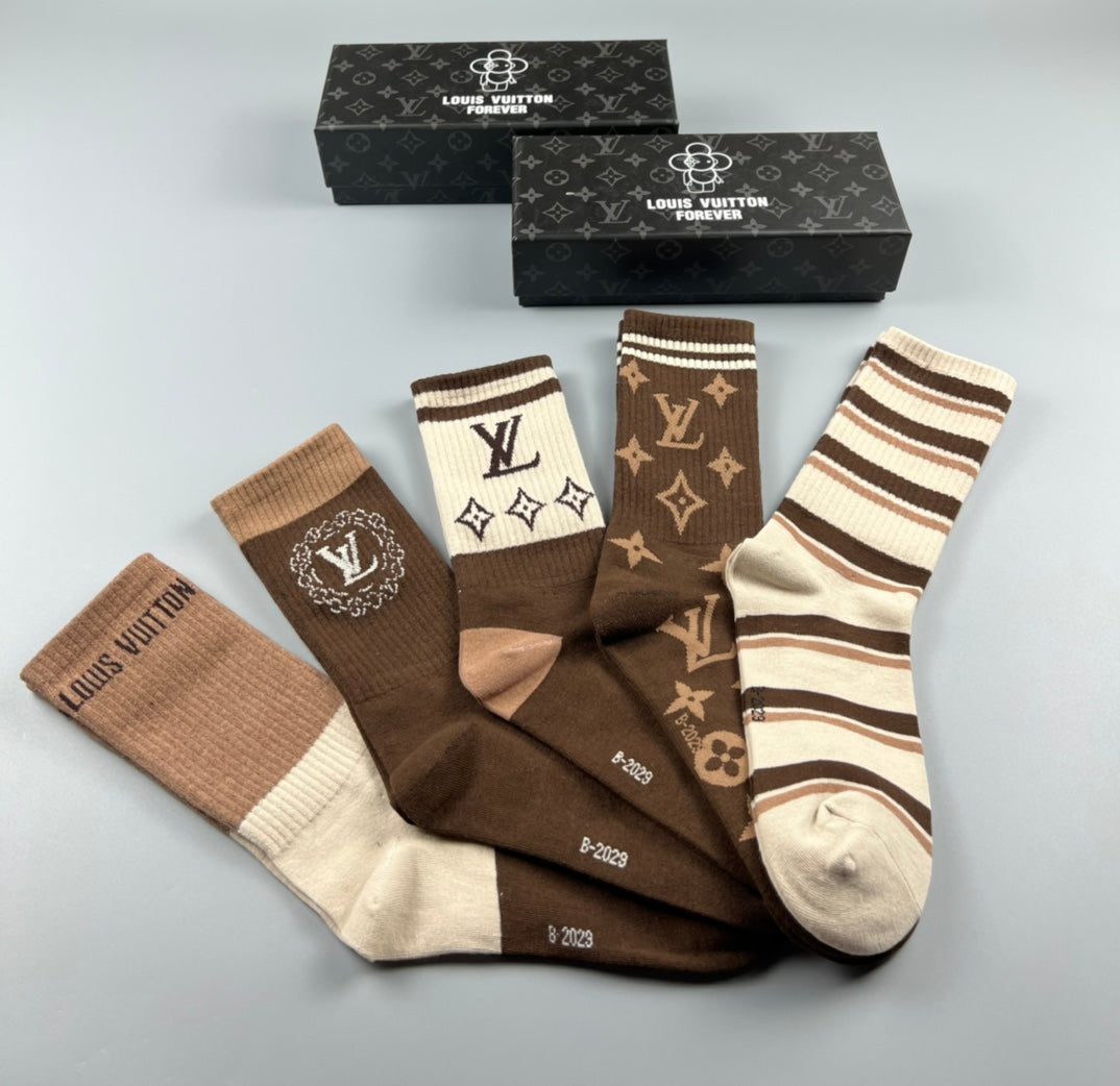 Louis Vuitton Cotton Crew Socks - 5-Pair Pack