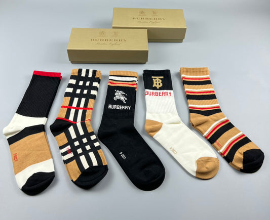 Burberry Cotton Crew Socks - 5-Pair Pack