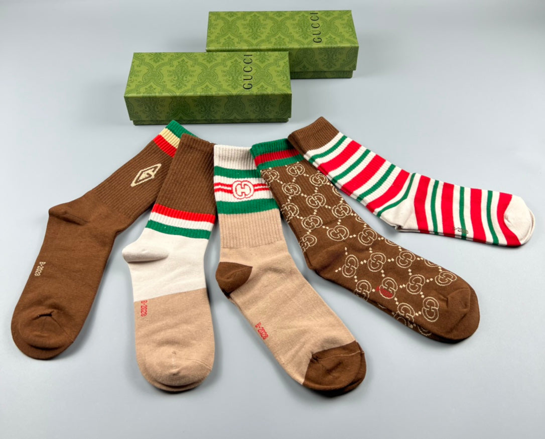 Gucci Cotton Crew Socks - 5-Pair Pack