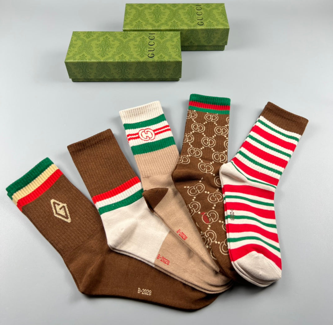 Gucci Cotton Crew Socks - 5-Pair Pack