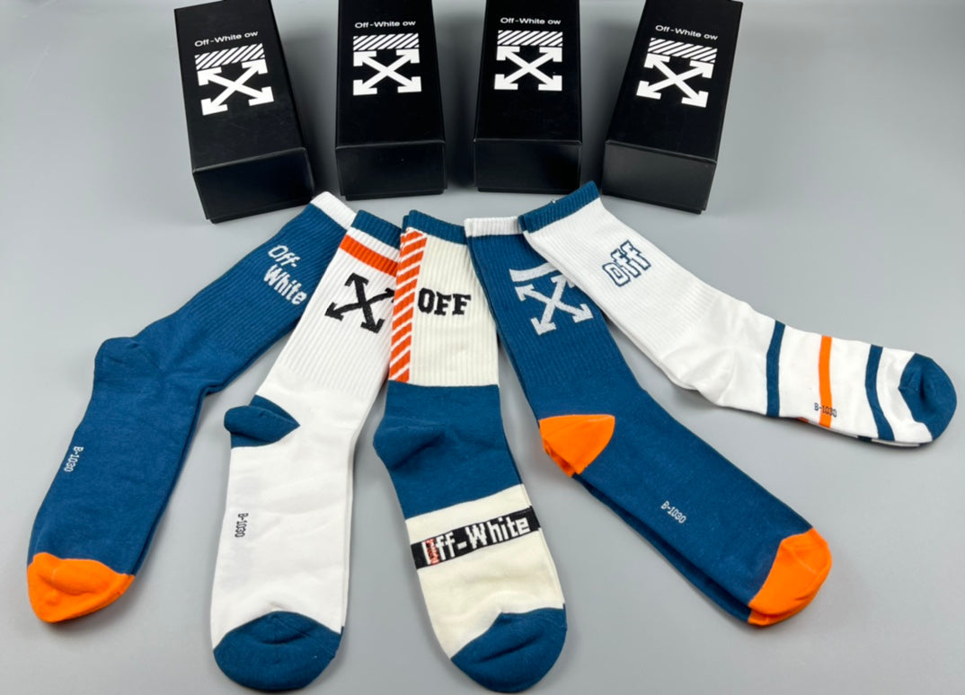 Off-White Cotton Crew Socks