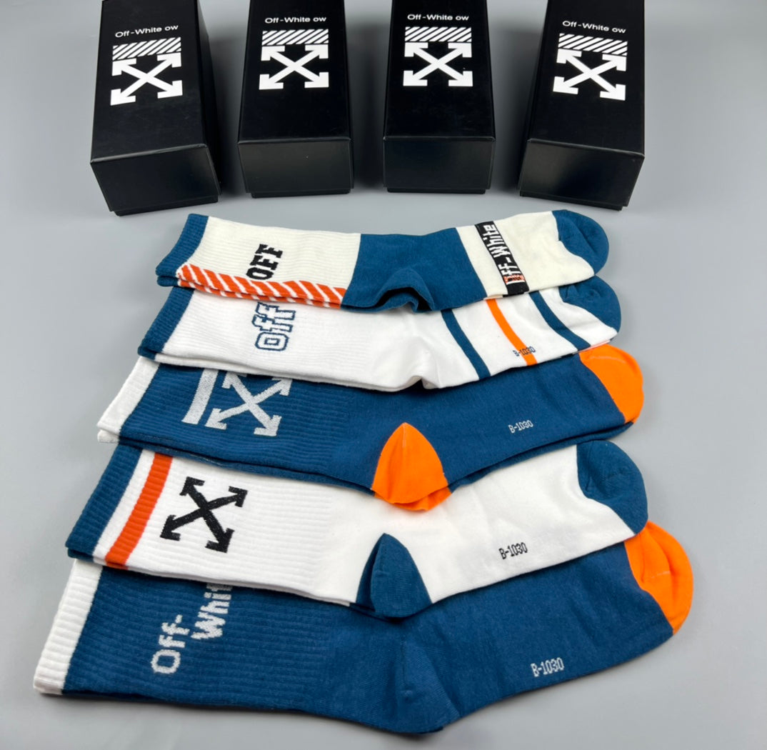 Off-White Cotton Crew Socks