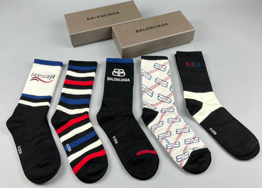 Balenciaga Crew Socks - 5-Pair Pack