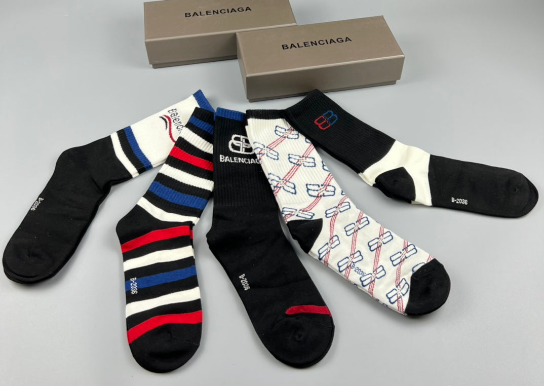 Balenciaga Crew Socks - 5-Pair Pack