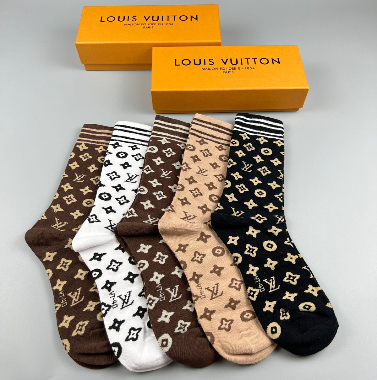 Louis Vuitton Cotton Crew Socks - 5-Pair Pack