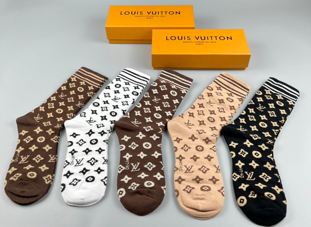 Louis Vuitton Cotton Crew Socks - 5-Pair Pack