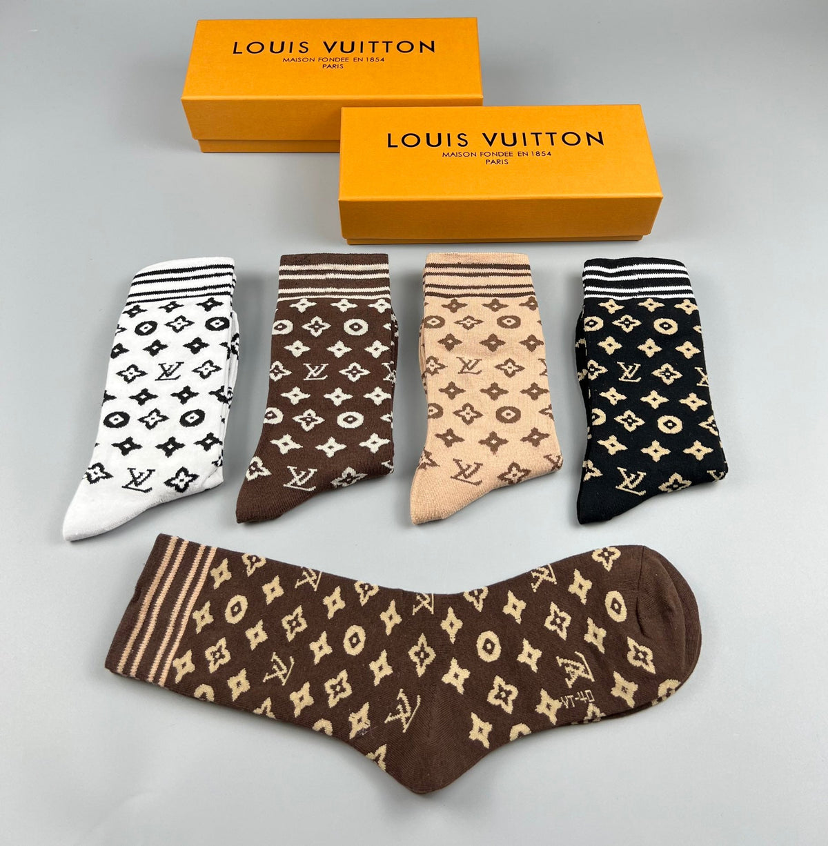 Louis Vuitton Cotton Crew Socks - 5-Pair Pack