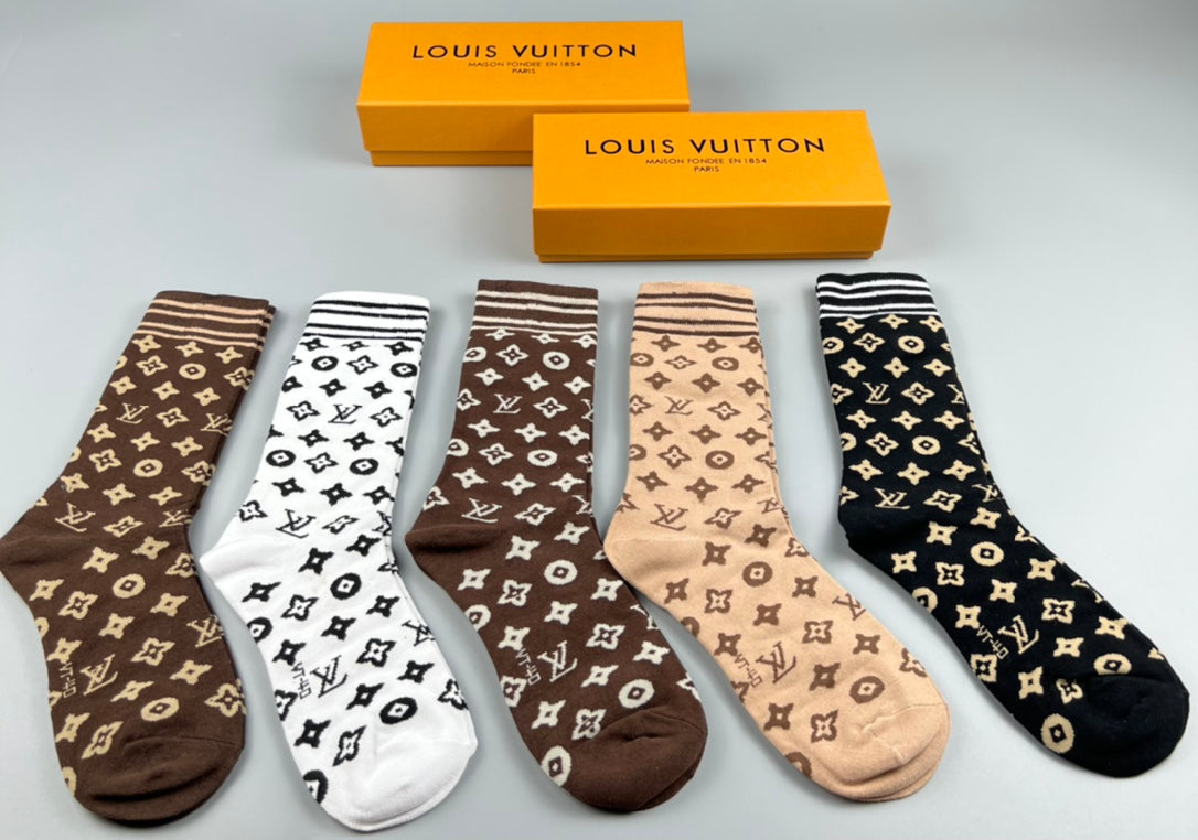 Louis Vuitton Cotton Crew Socks - 5-Pair Pack