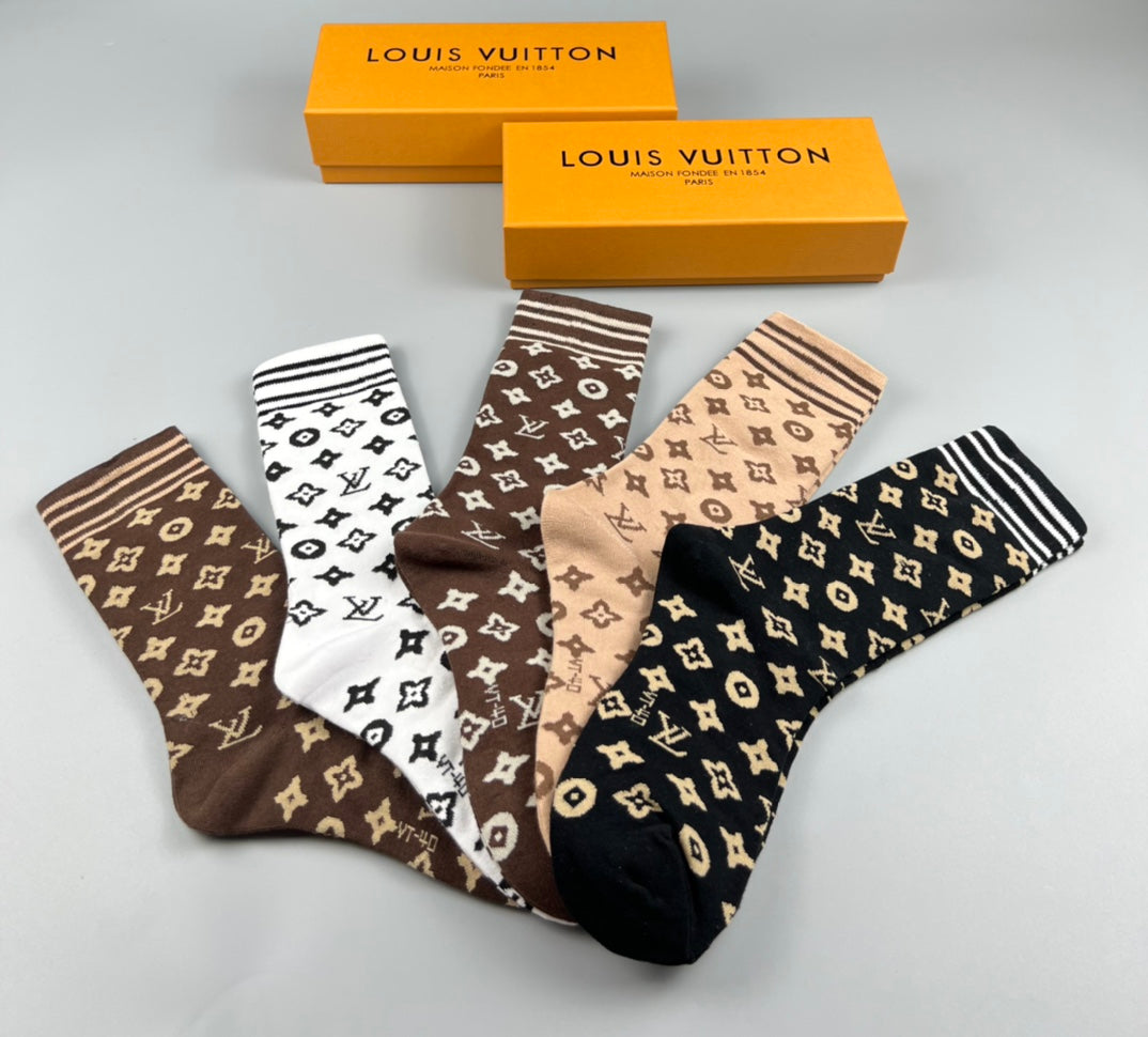 Louis Vuitton Cotton Crew Socks - 5-Pair Pack