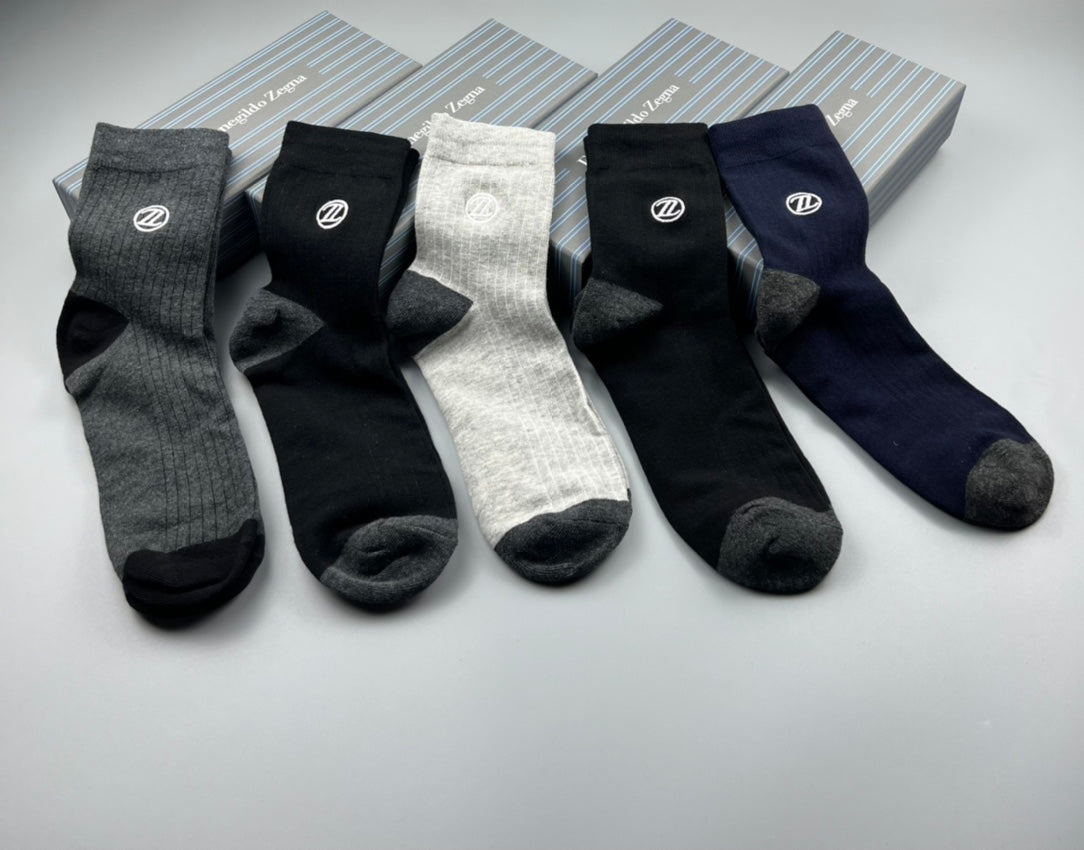 Zegna Cotton Crew Socks - 5-Pair Pack