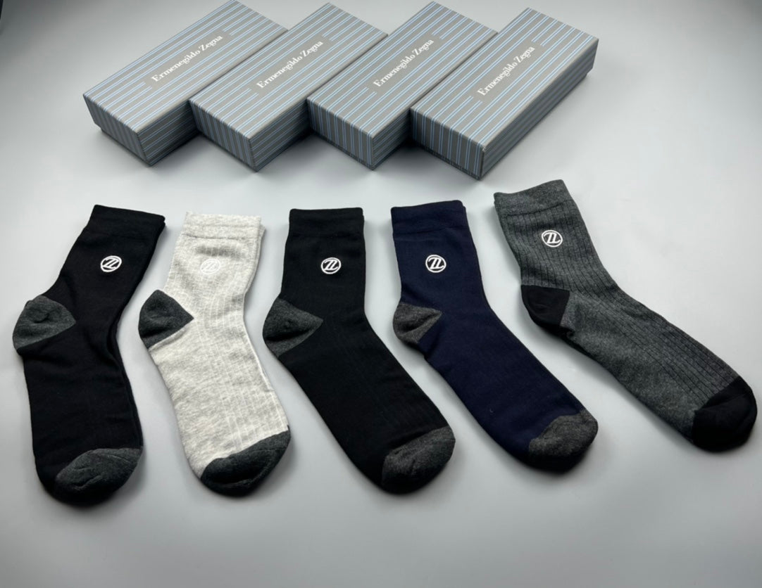 Zegna Cotton Crew Socks - 5-Pair Pack