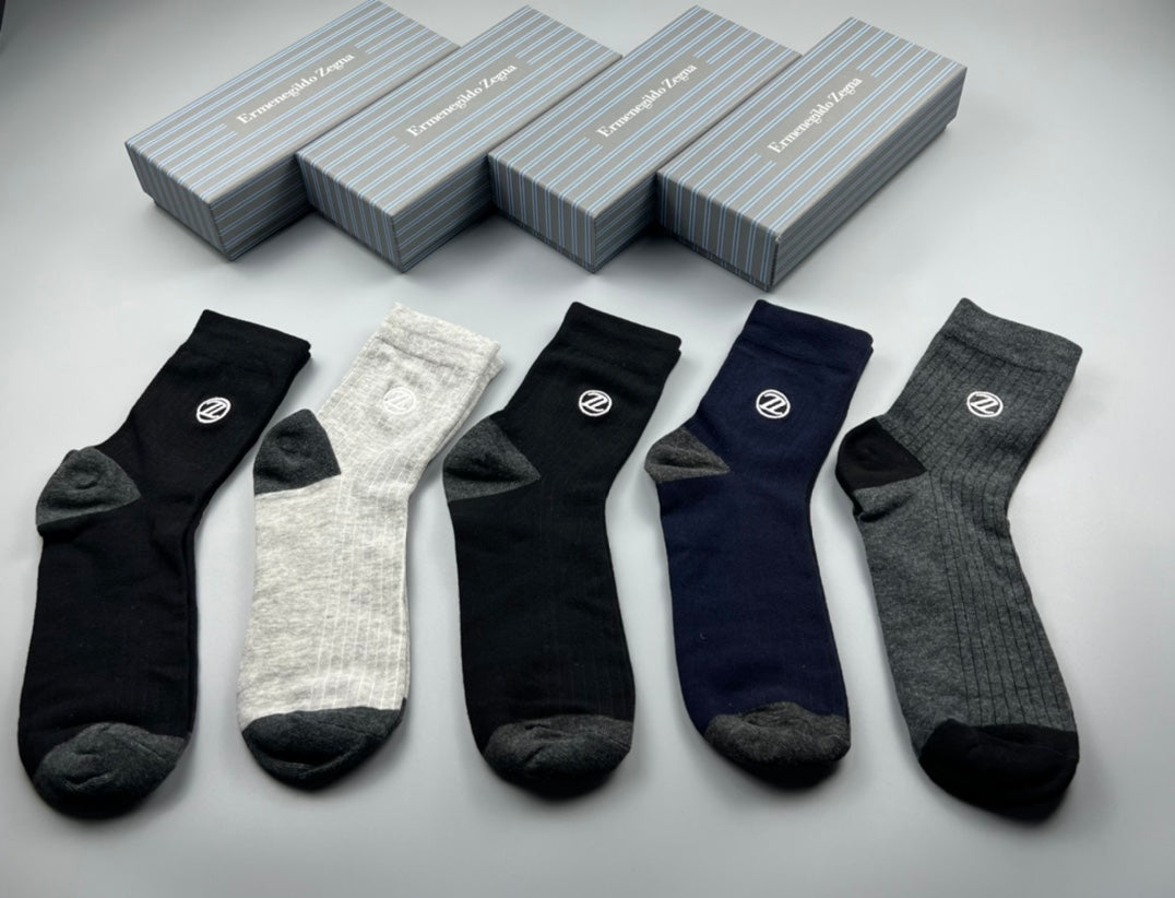 Zegna Cotton Crew Socks - 5-Pair Pack