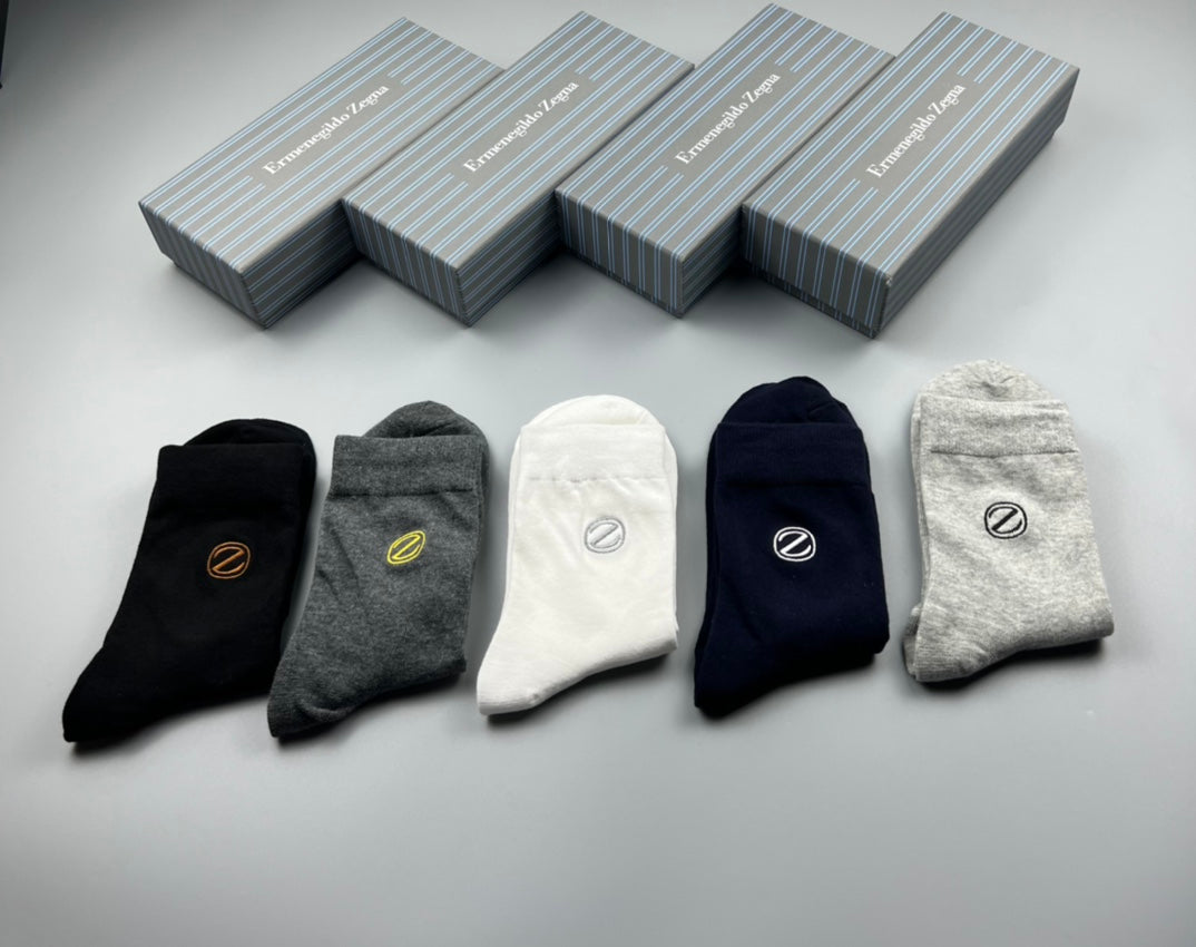 Zegna Cotton Crew Socks - 5-Pair Pack