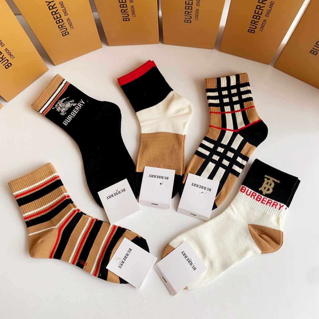 Burberry Crew Socks - 5-Pair Pack