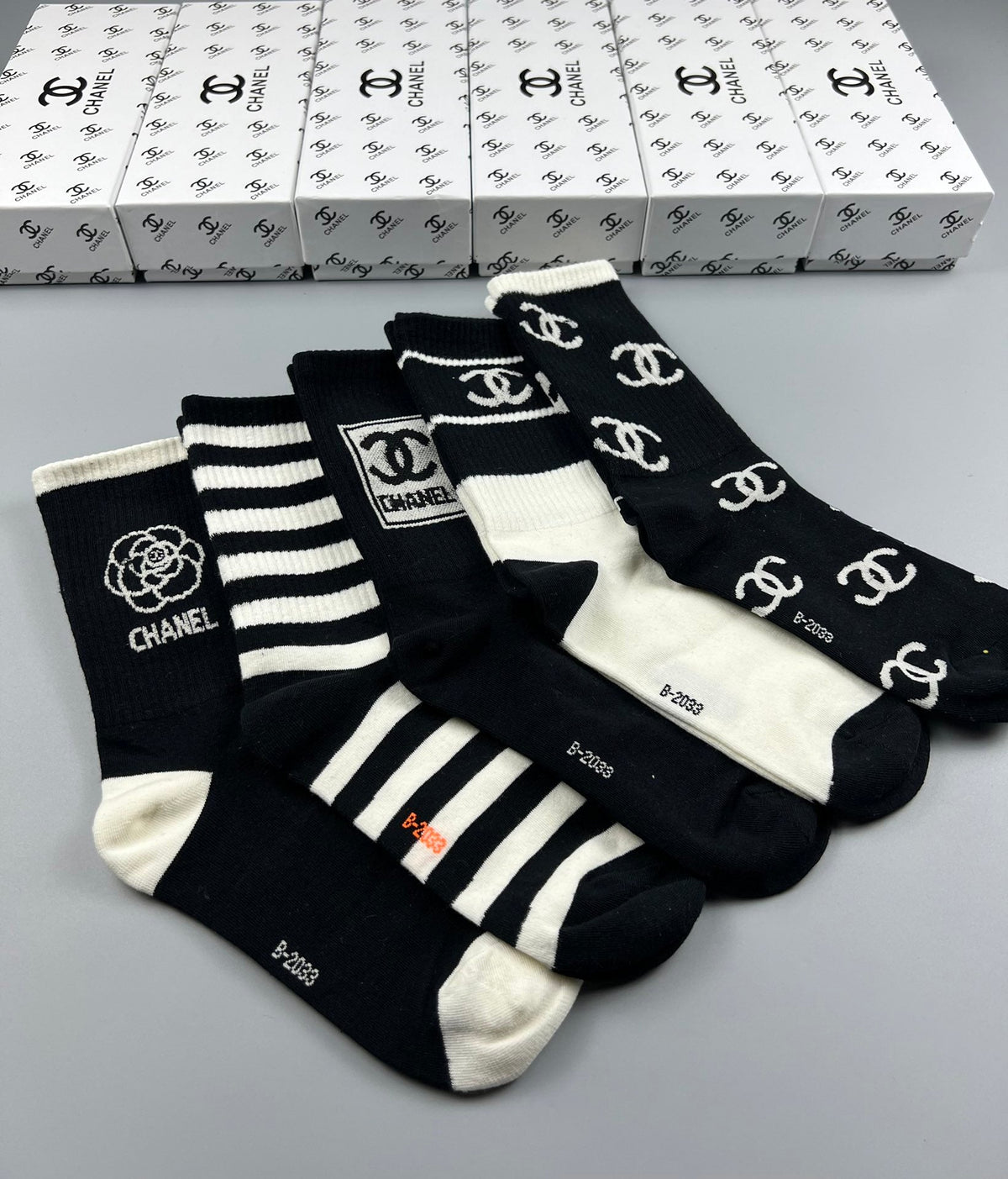 Chanel Cotton Crew Socks - 5-Pair Pack