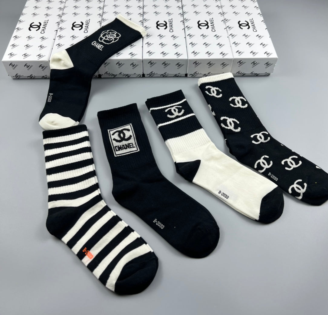 Chanel Cotton Short Socks - 5-Pair Pack