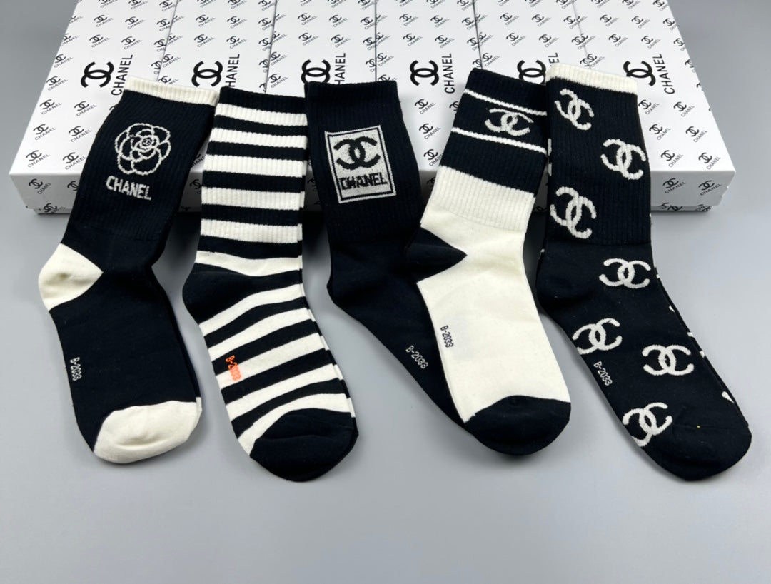 Chanel Cotton Short Socks - 5-Pair Pack