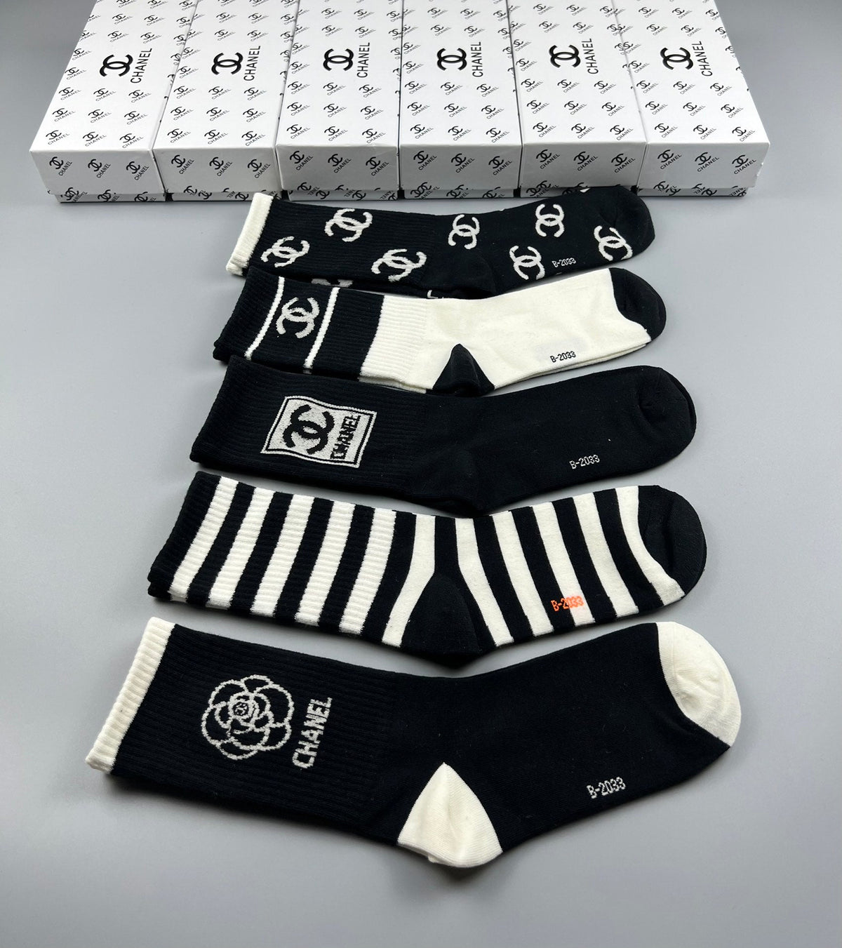 Chanel Cotton Crew Socks - 5-Pair Pack