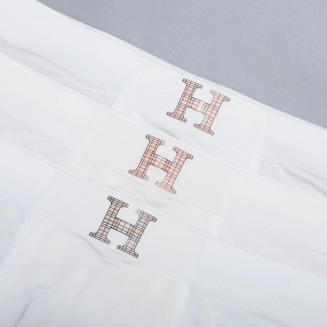 Hermes Visible Branded Waistband Or Emblem Details Men's Boxer Briefs - 3-Piece Box