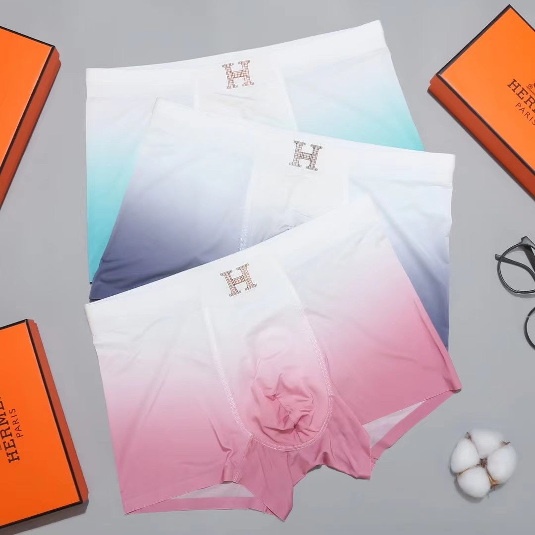 Hermes Visible Branded Waistband Or Emblem Details Men's Boxer Briefs - 3-Piece Box