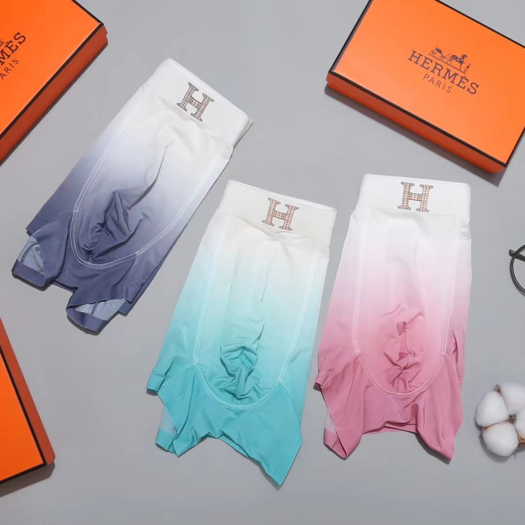Hermes Visible Branded Waistband Or Emblem Details Men's Boxer Briefs - 3-Piece Box