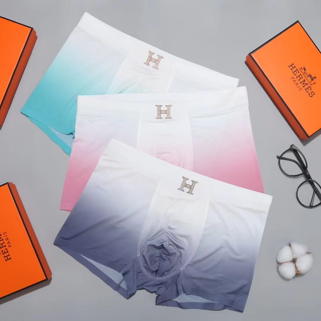Hermes Nylon Blend Men's Boxer Briefs - 3-Piece Box