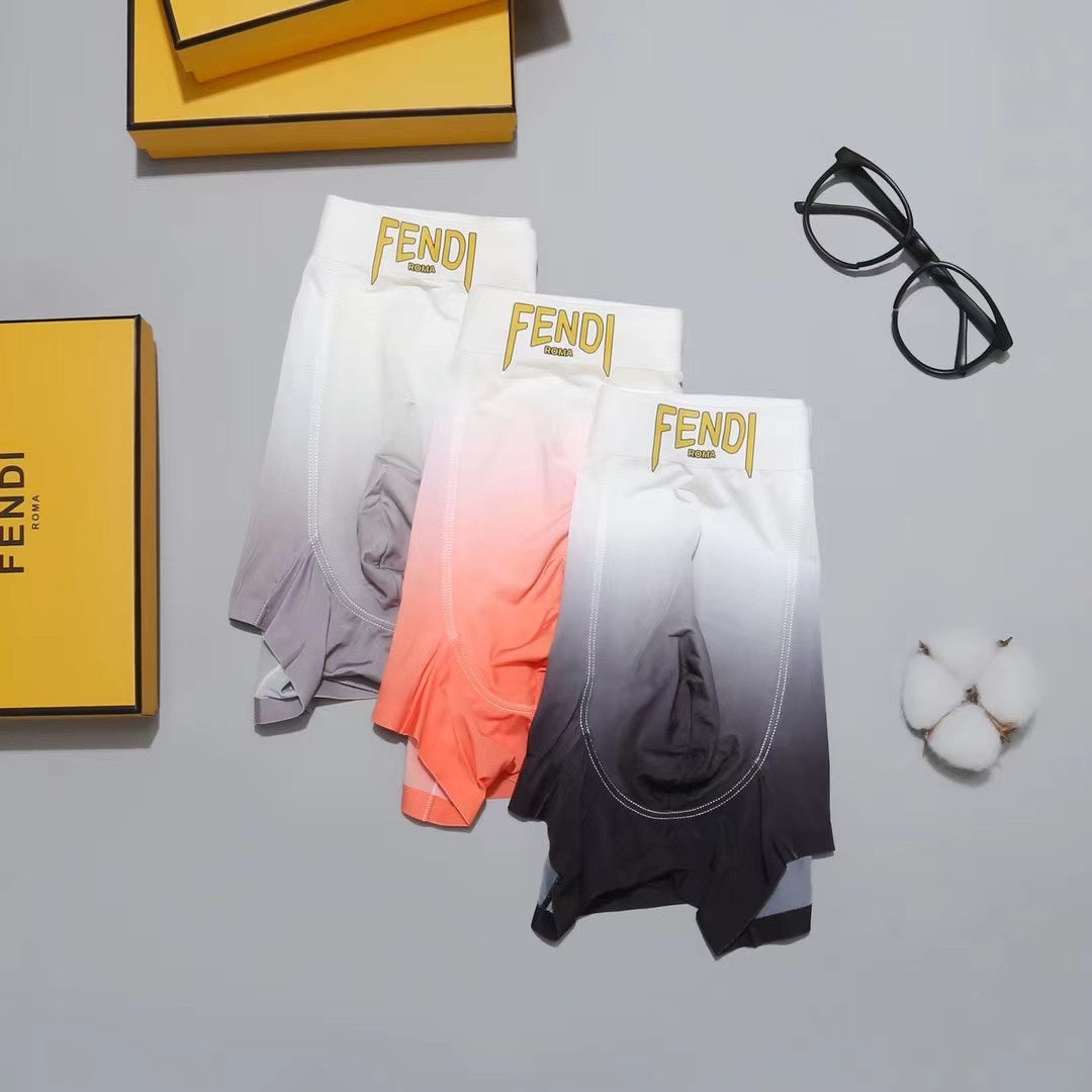 Fendi Visible Branded Waistband Or Emblem Details Men's Boxer Briefs - 3-Piece Box