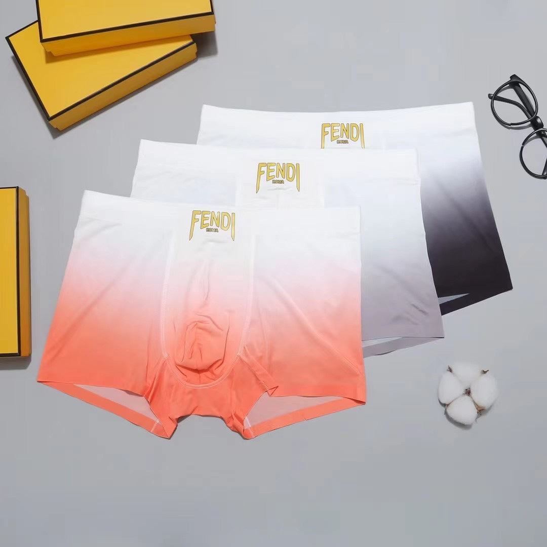 Fendi Visible Branded Waistband Or Emblem Details Men's Boxer Briefs - 3-Piece Box