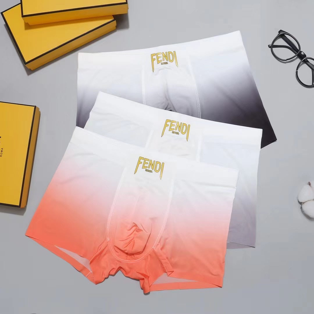 Fendi Visible Branded Waistband Or Emblem Details Men's Boxer Briefs - 3-Piece Box