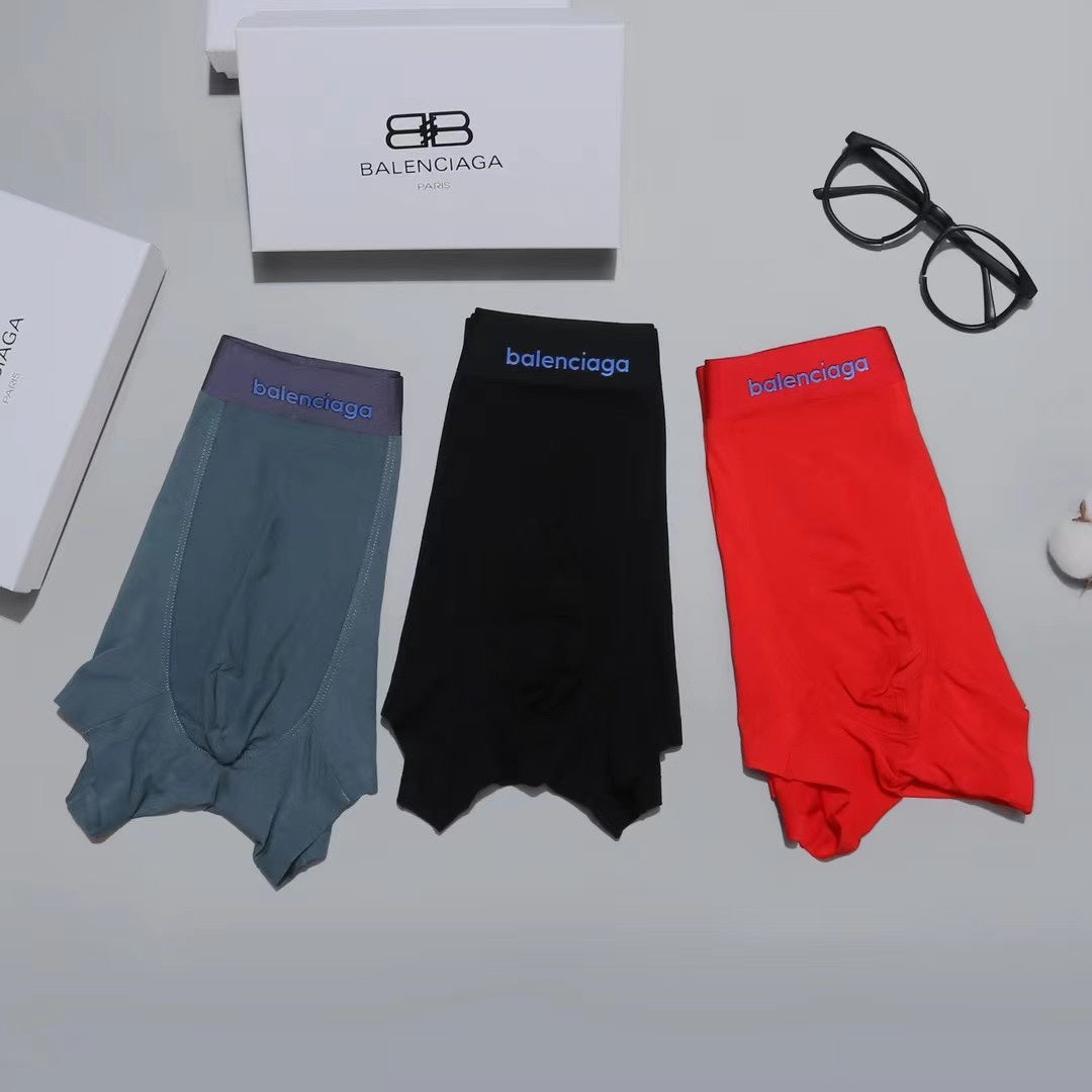 Balenciaga Visible Branded Waistband Or Emblem Details Men's Boxer Briefs - 3-Piece Box