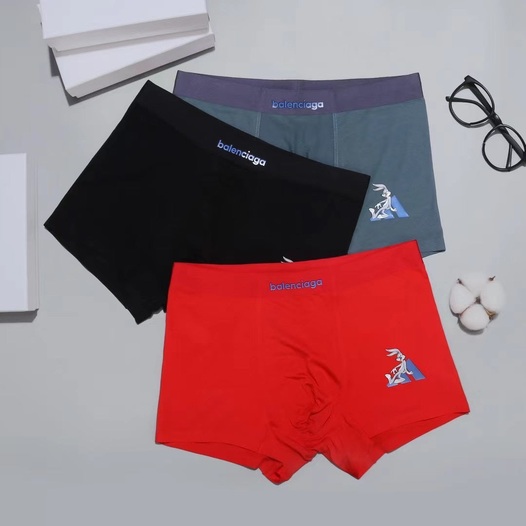 Balenciaga Visible Branded Waistband Or Emblem Details Men's Boxer Briefs - 3-Piece Box