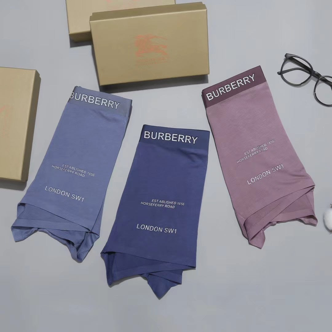 Burberry Clean Wordmark Waistbands Men's Boxer Briefs - 3-Piece Box