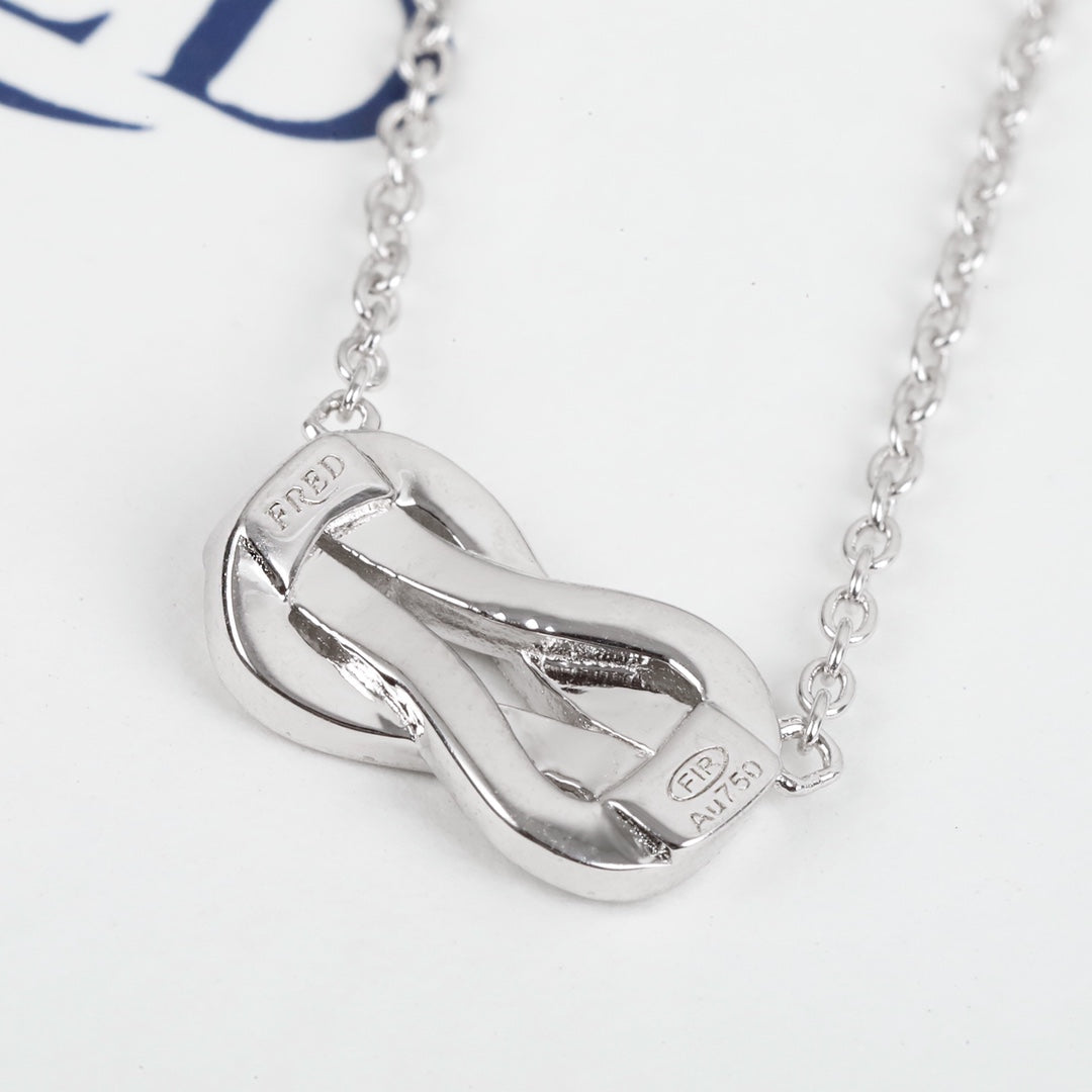 Martin Graham pendant necklace in polished metal-tone – side detail