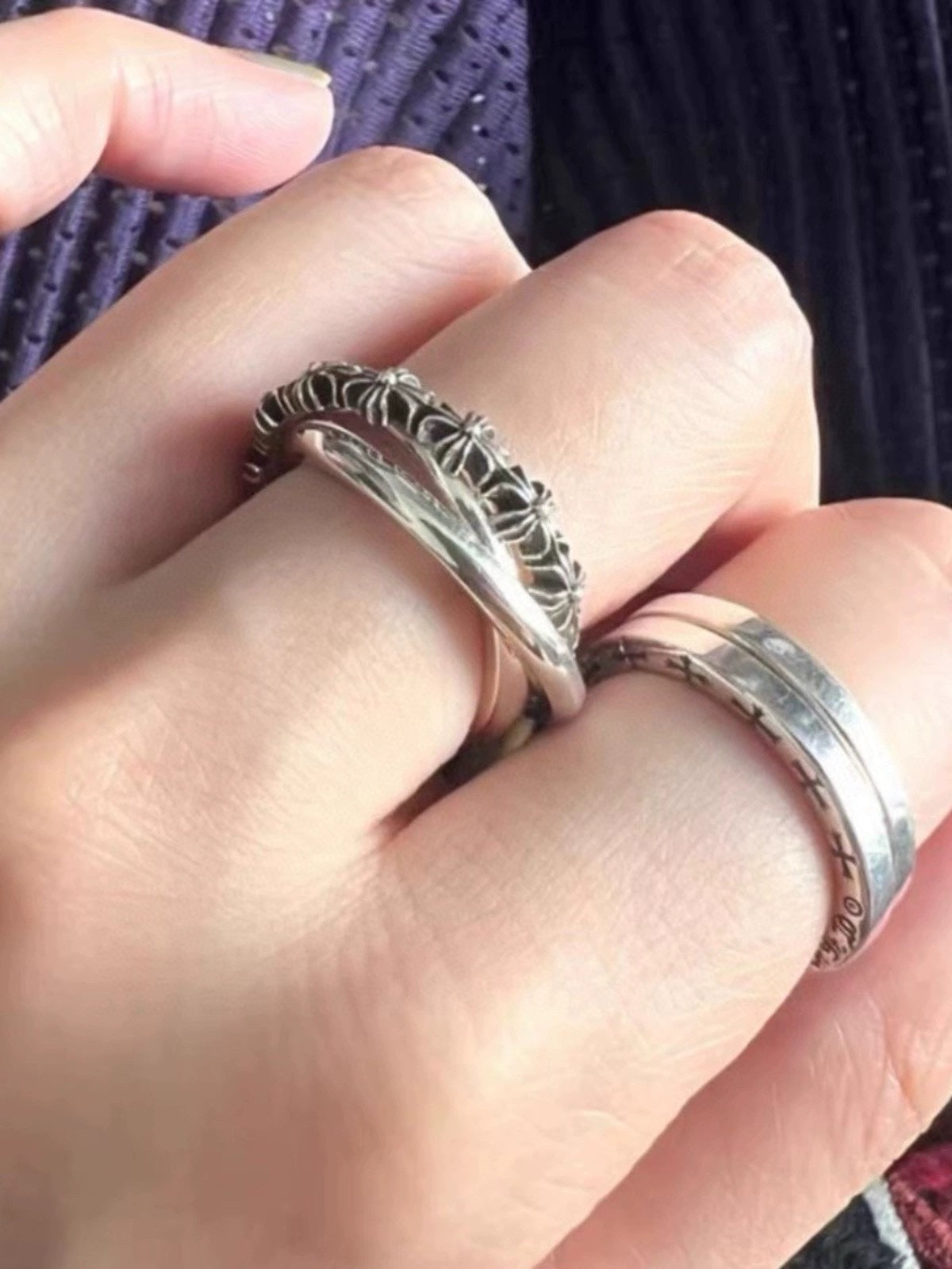 Martin Graham ring in polished metal-tone – close-up detail