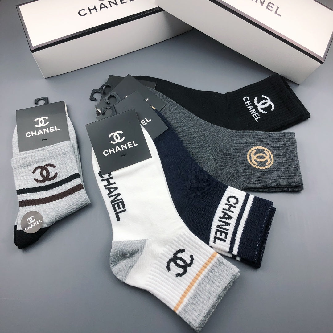 Chanel Cotton Crew Socks - 5-Pair Pack